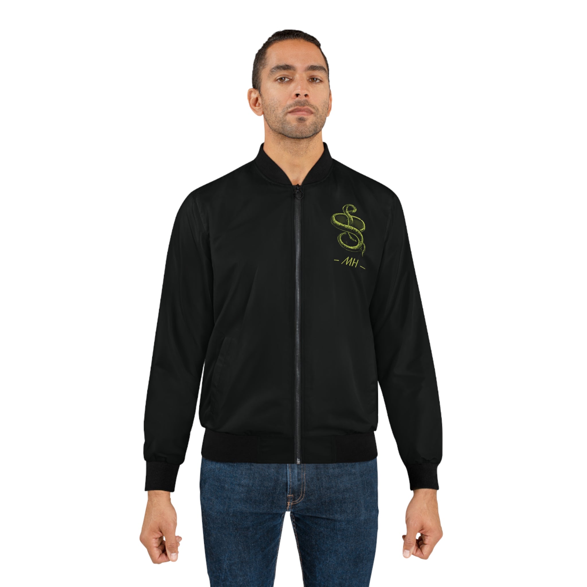 Snake Veneno Bomber Jacket — Men's Toxic Snake Graphic Bomber