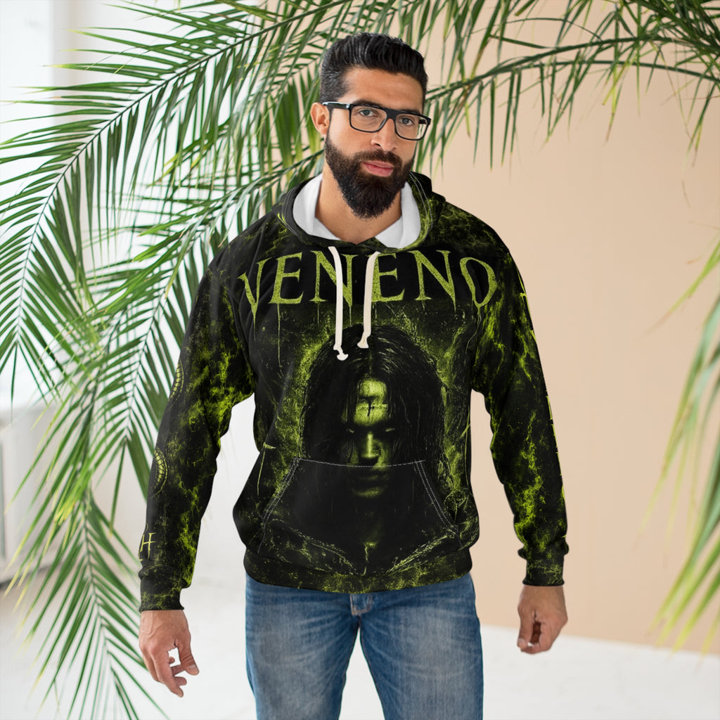 Veneno Snake Hoodie — Dark Gothic All-Over Print Pullover