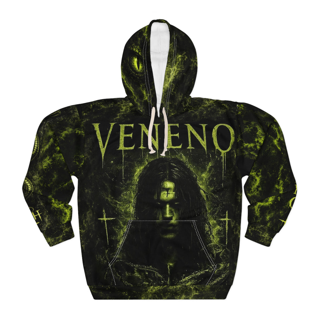Veneno Snake Hoodie — Dark Gothic All-Over Print Pullover