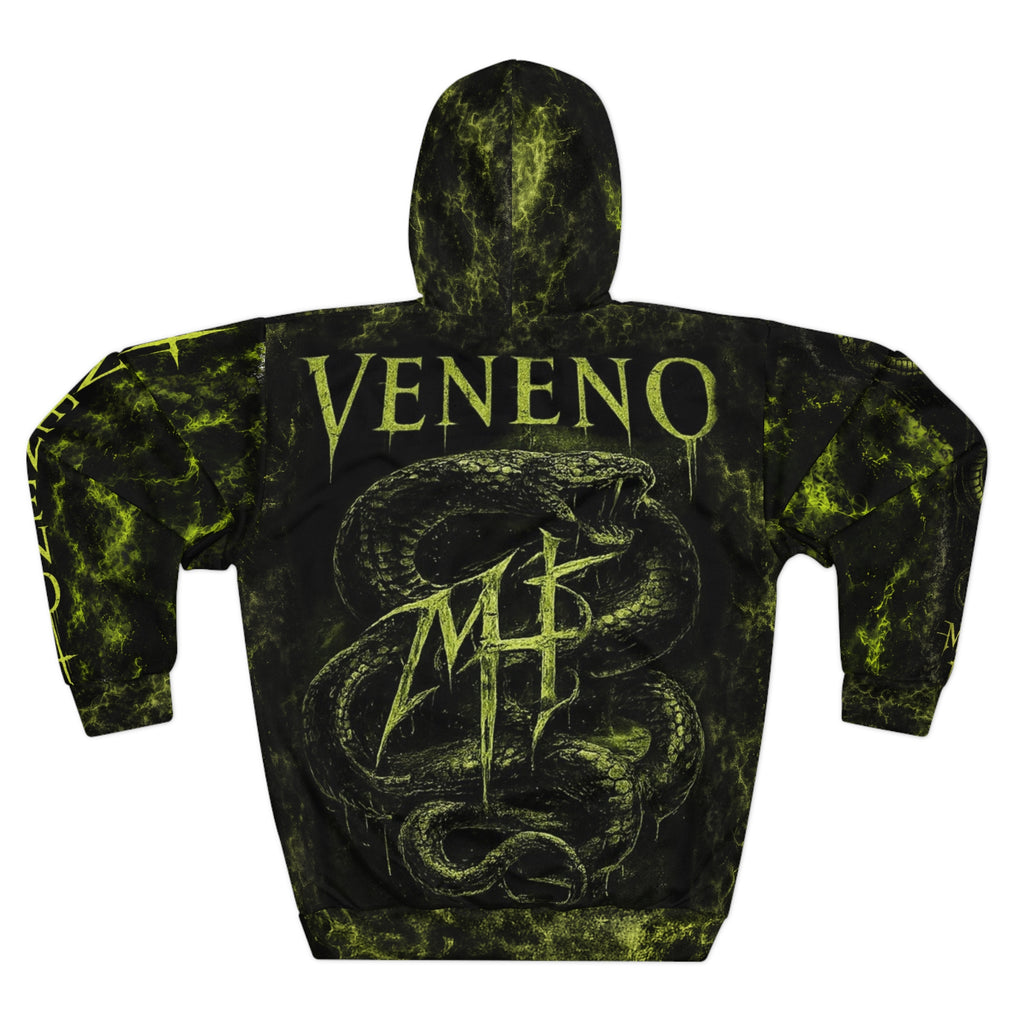 Veneno Snake Hoodie — Dark Gothic All-Over Print Pullover