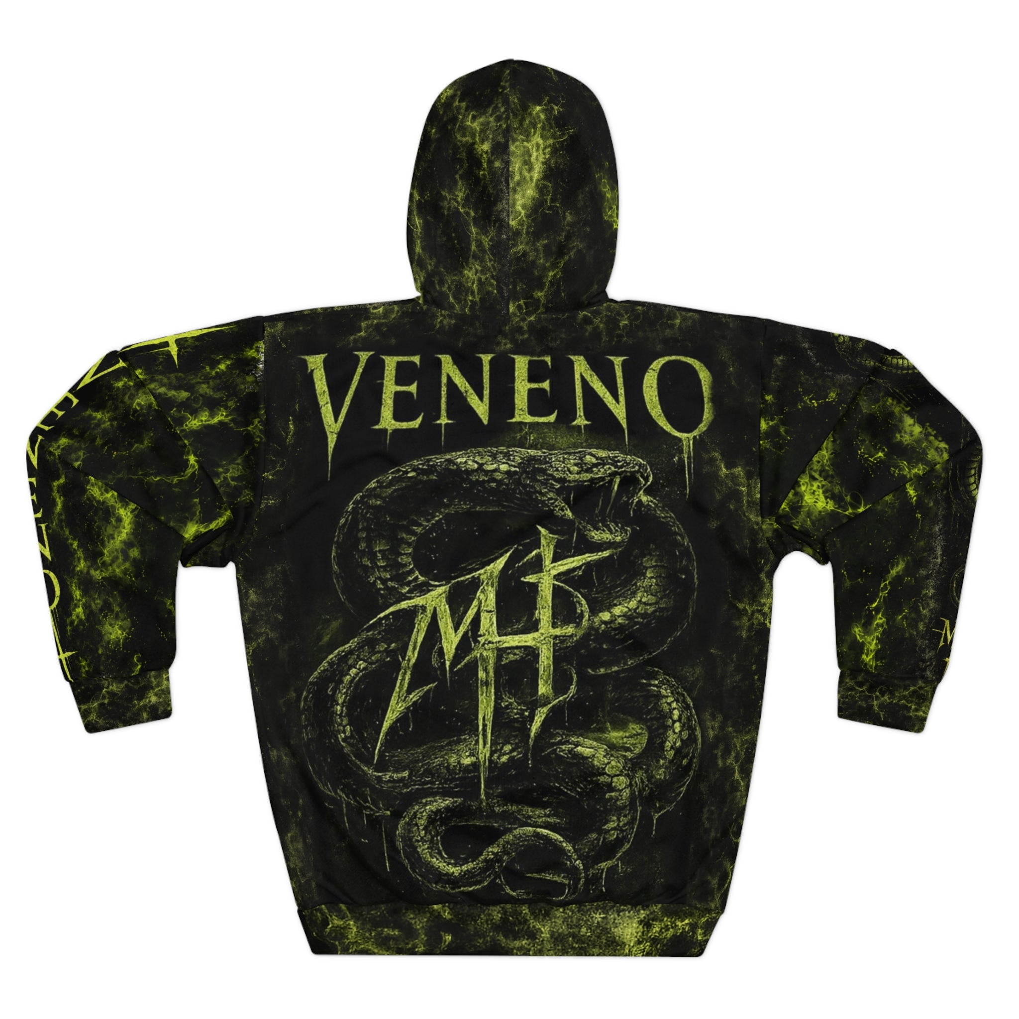 Veneno Snake Hoodie — Dark Gothic All-Over Print Pullover