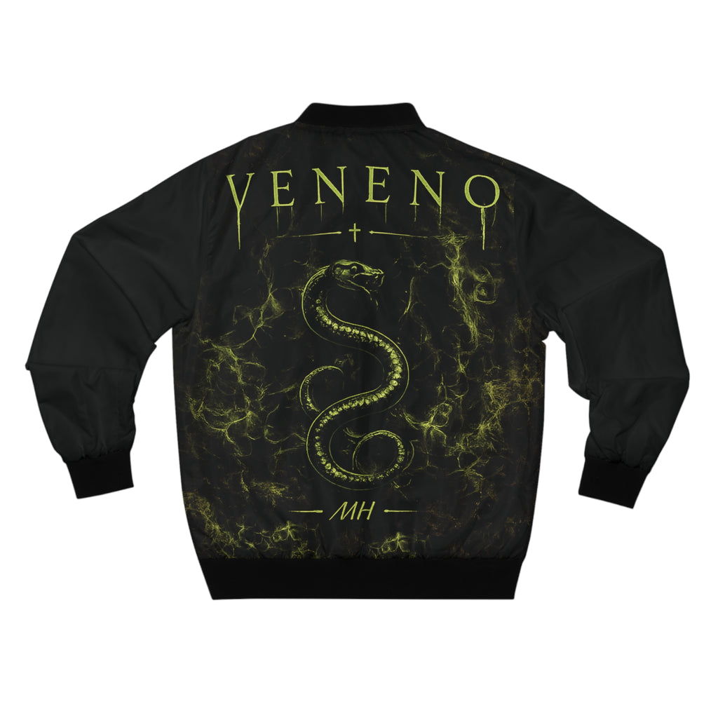 Snake Veneno Bomber Jacket — Men's Toxic Snake Graphic Bomber