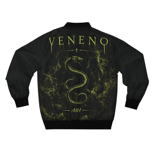 Snake Veneno Bomber Jacket — Men's Toxic Snake Graphic Bomber